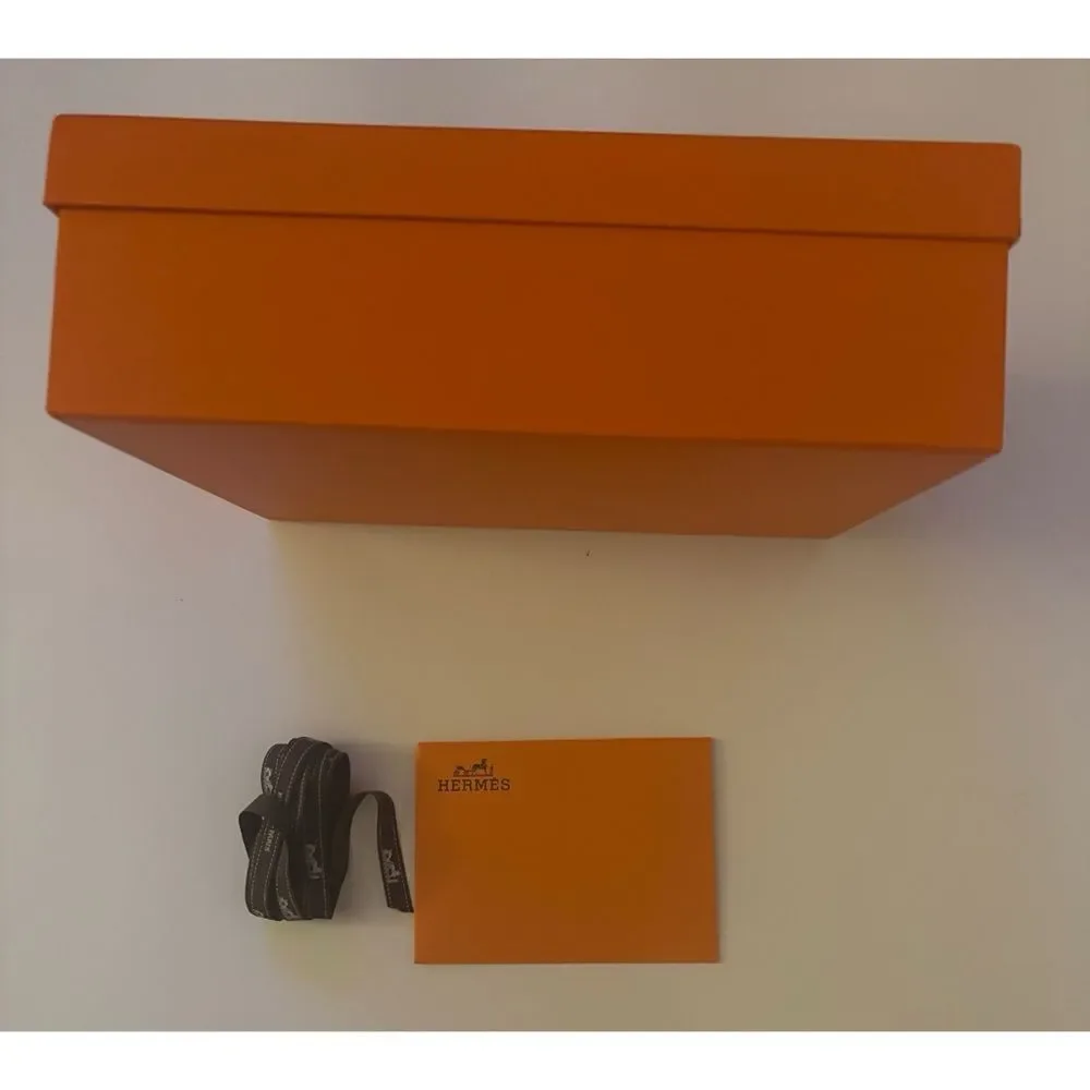 Hermes Large Vibrant Orange Storage Gift Box Only with Ribbon